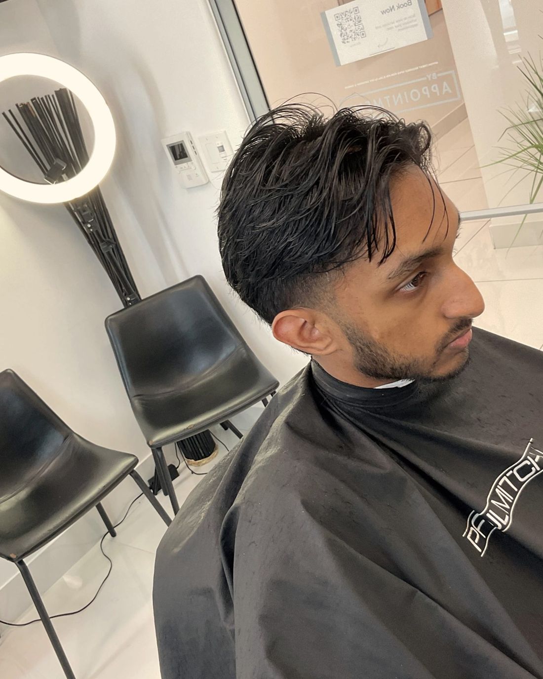 Textured quiff with tapered sides